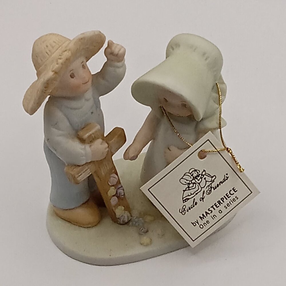 HOMCO Circle of Friends EASTER CROSS Figure I BELIEVE LUKE 24:6 Masterpiece 1993